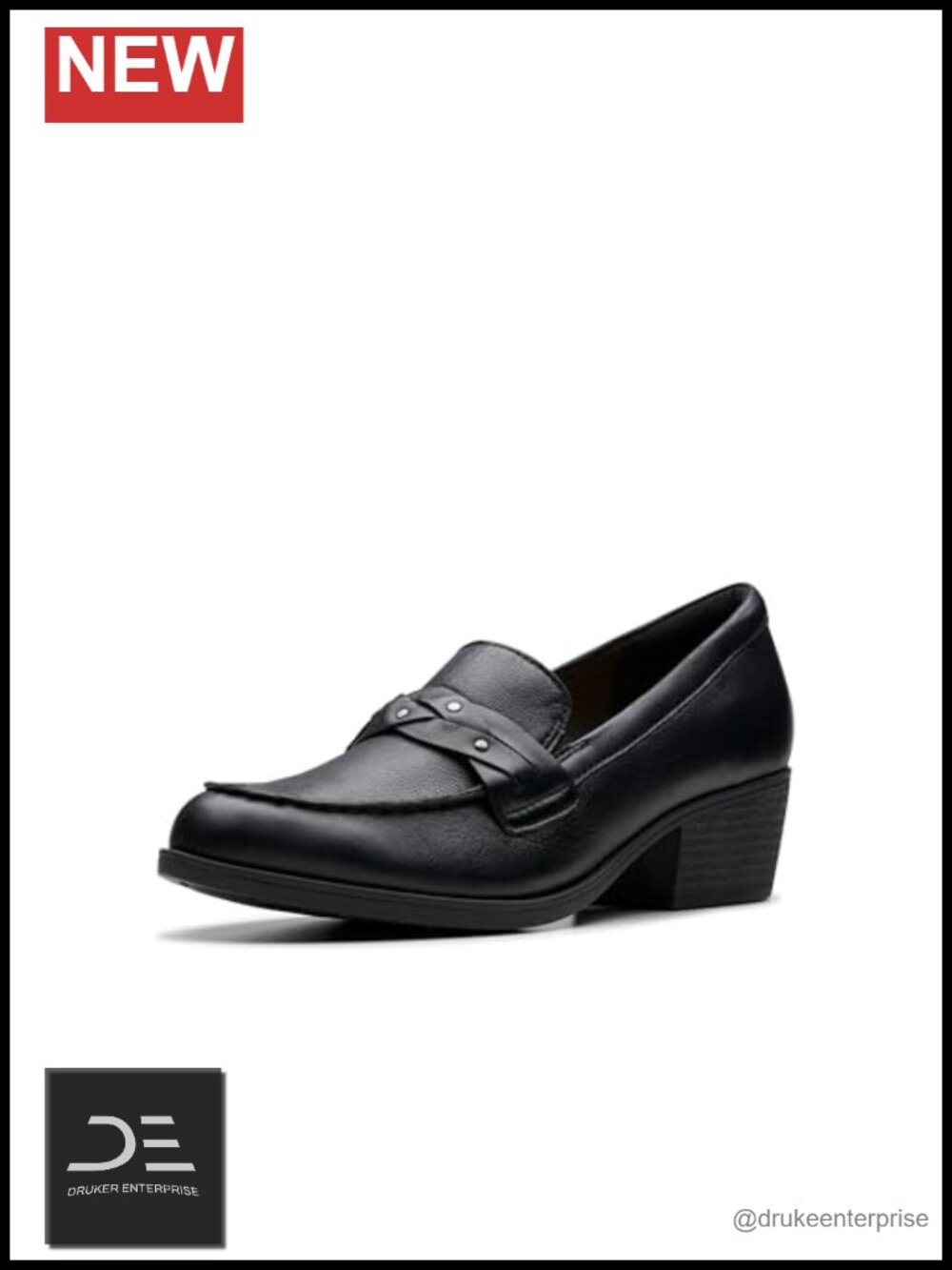 Leather Slip-On Loafers with Braided Straps - Ultimate Comfort Block Heel